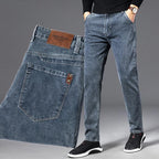 Exclusive Smoky Gray Jeans Men's Loose Straight — Blue Gray — Size 28 — Back View