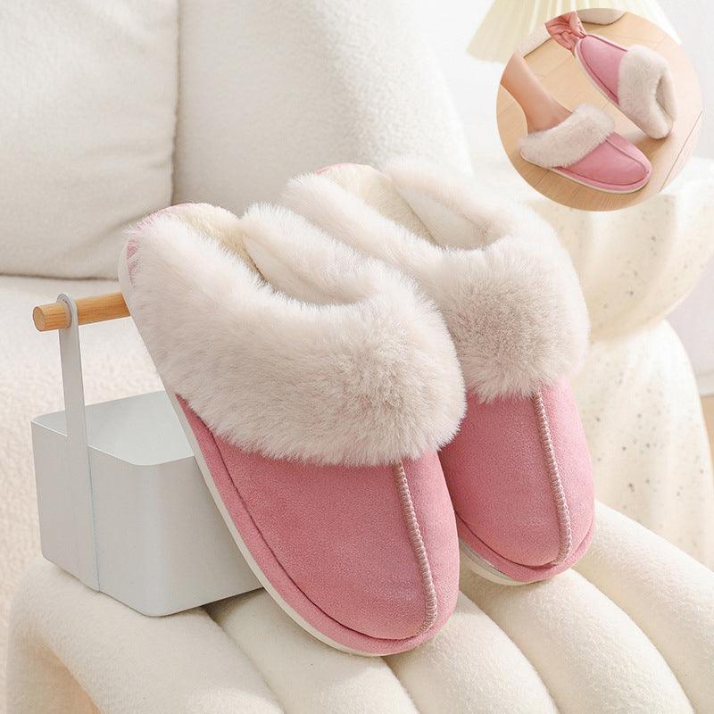 Exclusive Soft Lined Cotton Shoes | Warm Non-Slip House Slippers — Brown — Size 36or37 — Front View