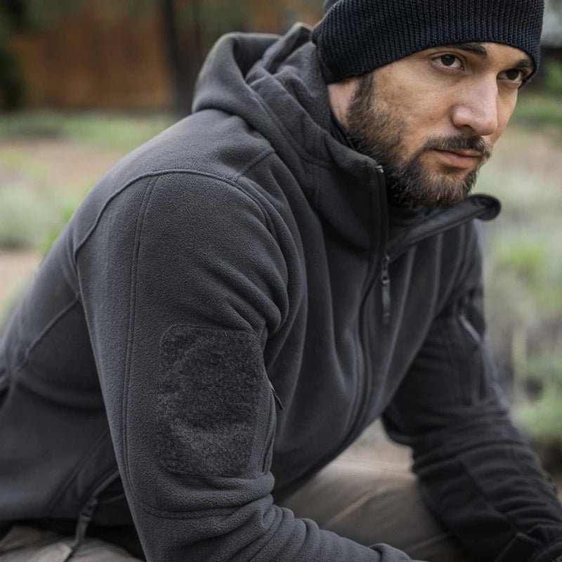Exclusive Softshell Outdoor Thermal Fleece Jacket — Army Green — Size 2XL — Front View