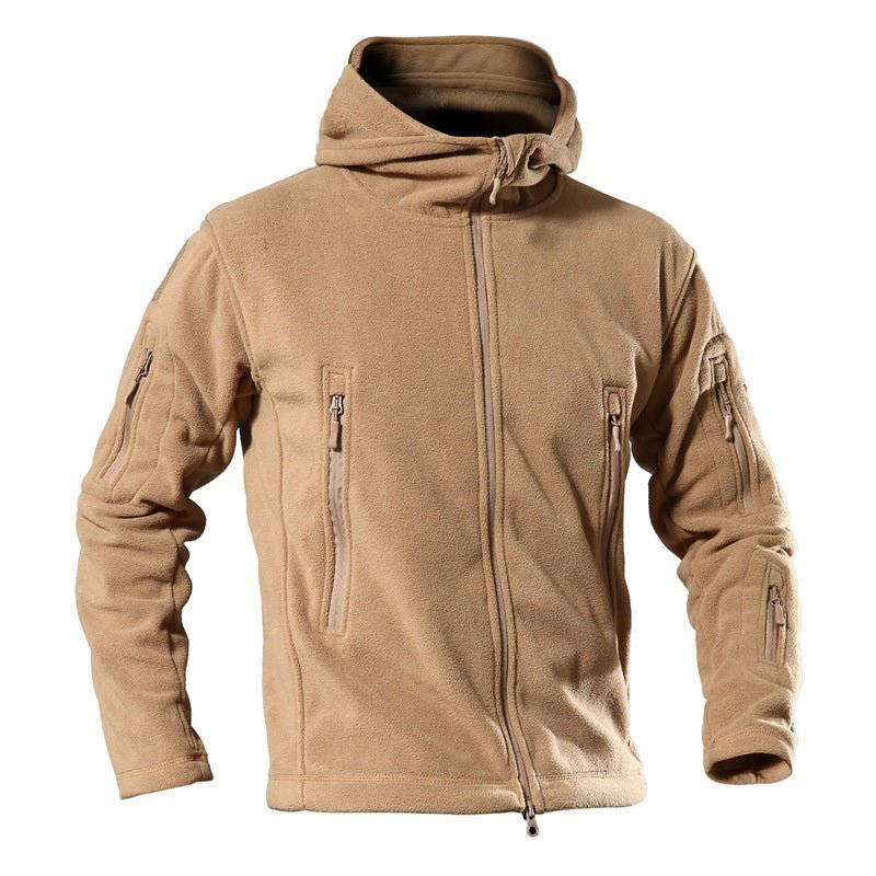 Exclusive Softshell Outdoor Thermal Fleece Jacket — Army Green — Size 2XL — Back View