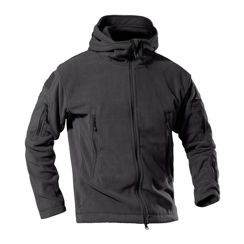 Exclusive Softshell Outdoor Thermal Fleece Jacket — Army Green — Size 2XL — Top View
