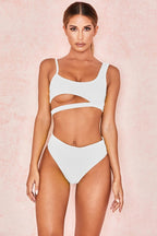 Exclusive Solid color ladies swimwear — Black — Size L — Top View