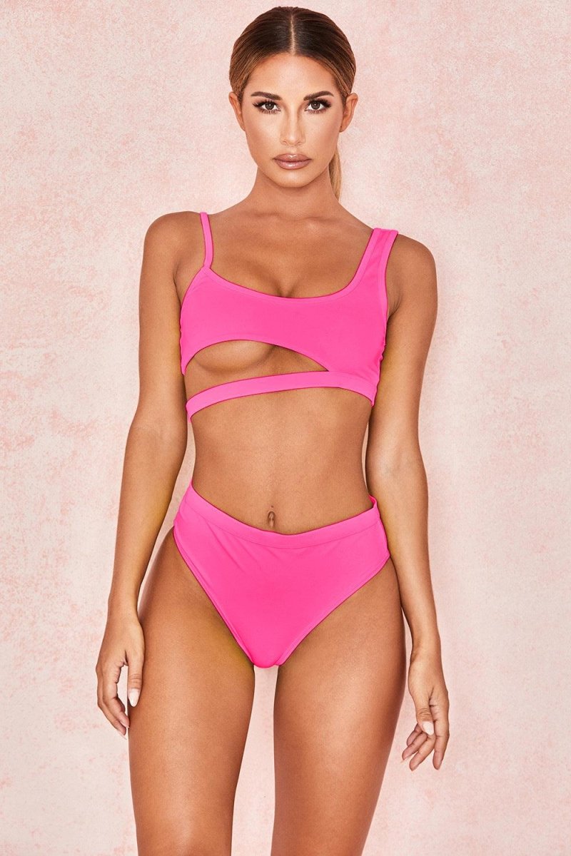 Exclusive Solid color ladies swimwear — Black — Size L — Back View