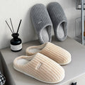 Exclusive Solid Color Simple Cotton Slippers — Pink — Size 36or37 — Front View