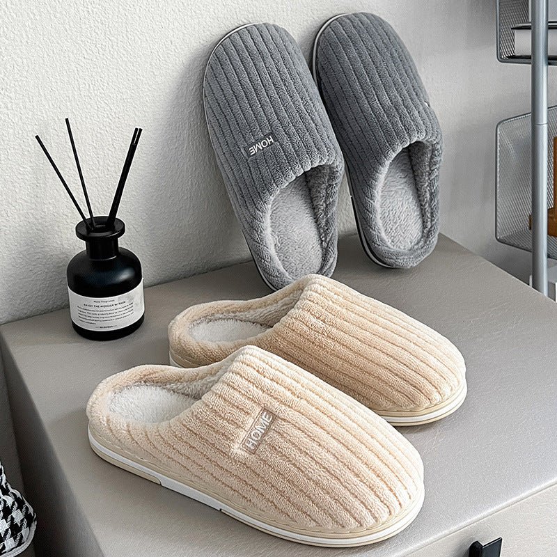 Exclusive Solid Color Simple Cotton Slippers — Pink — Size 36or37 — Front View