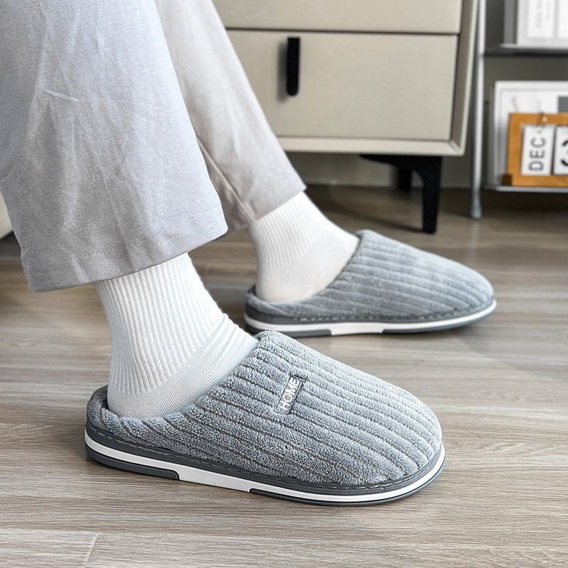 Exclusive Solid Color Simple Cotton Slippers — Pink — Size 36or37 — Side View