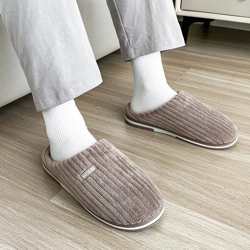 Exclusive Solid Color Simple Cotton Slippers — Pink — Size 36or37 — Top View