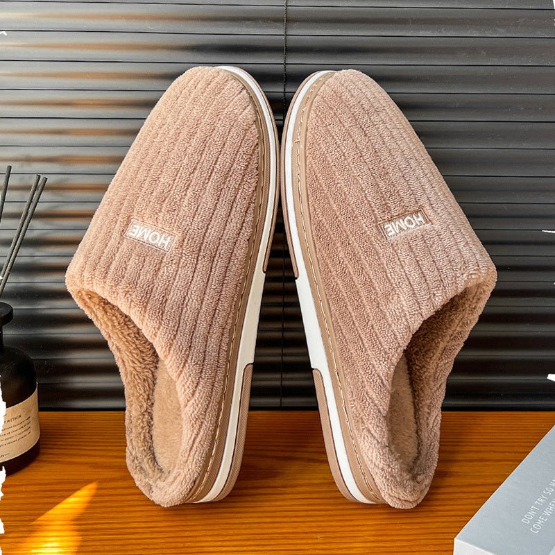 Exclusive Solid Color Simple Cotton Slippers — Pink — Size 36or37 — Lifestyle View