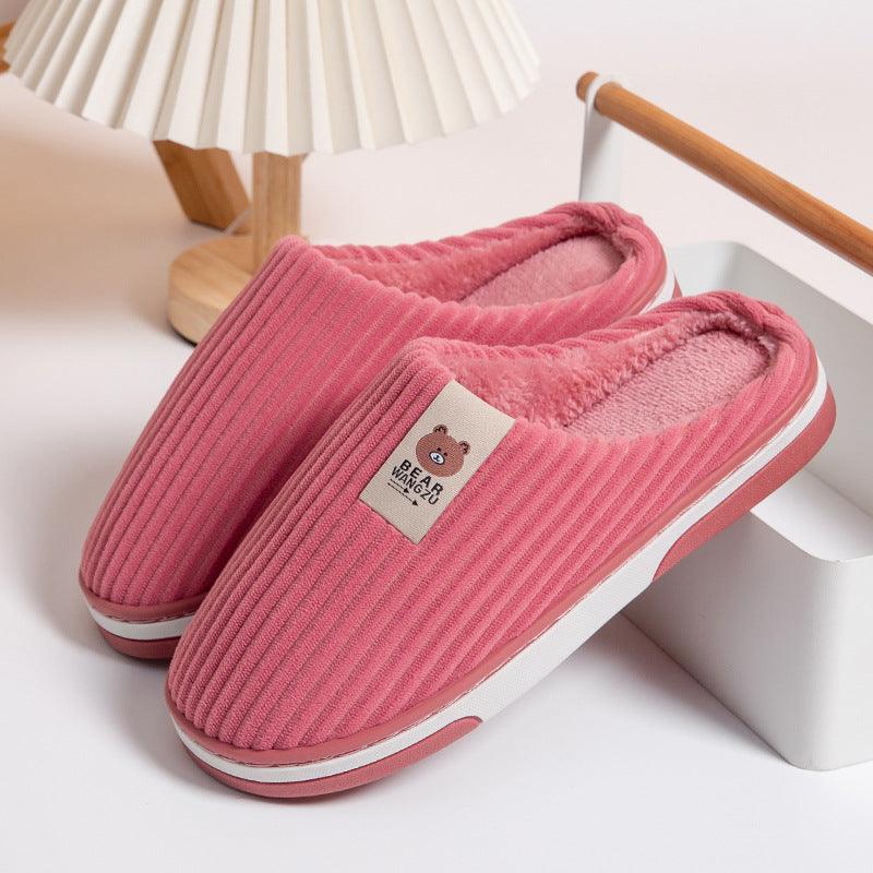 Exclusive Solid Color Striped Slippers For Women — Coffee — Size 40to41 — Alternate View 8