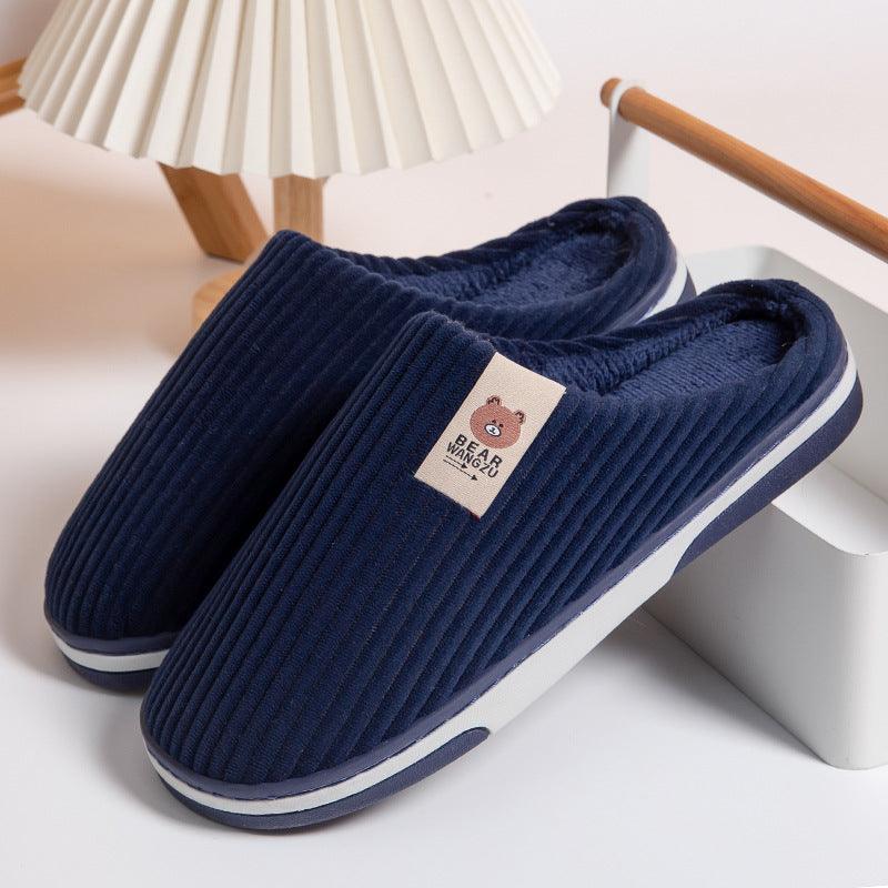 Exclusive Solid Color Striped Slippers For Women — Coffee — Size 40to41 — Alternate View 9