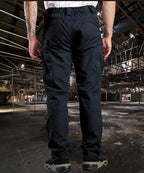 Exclusive Solid Color Waterproof Men's Wear-resistant Plaid Overalls — Black — Size 2XL — Back View