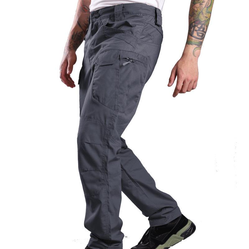 Exclusive Solid Color Waterproof Men's Wear-resistant Plaid Overalls — Black — Size 2XL — Alternate View 9