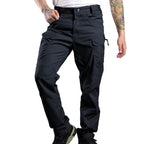 Exclusive Solid Color Waterproof Men's Wear-resistant Plaid Overalls — Black — Size 2XL — Detail View