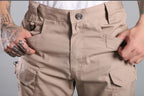 Exclusive Solid Color Waterproof Men's Wear-resistant Plaid Overalls — Black — Size 2XL — Top View