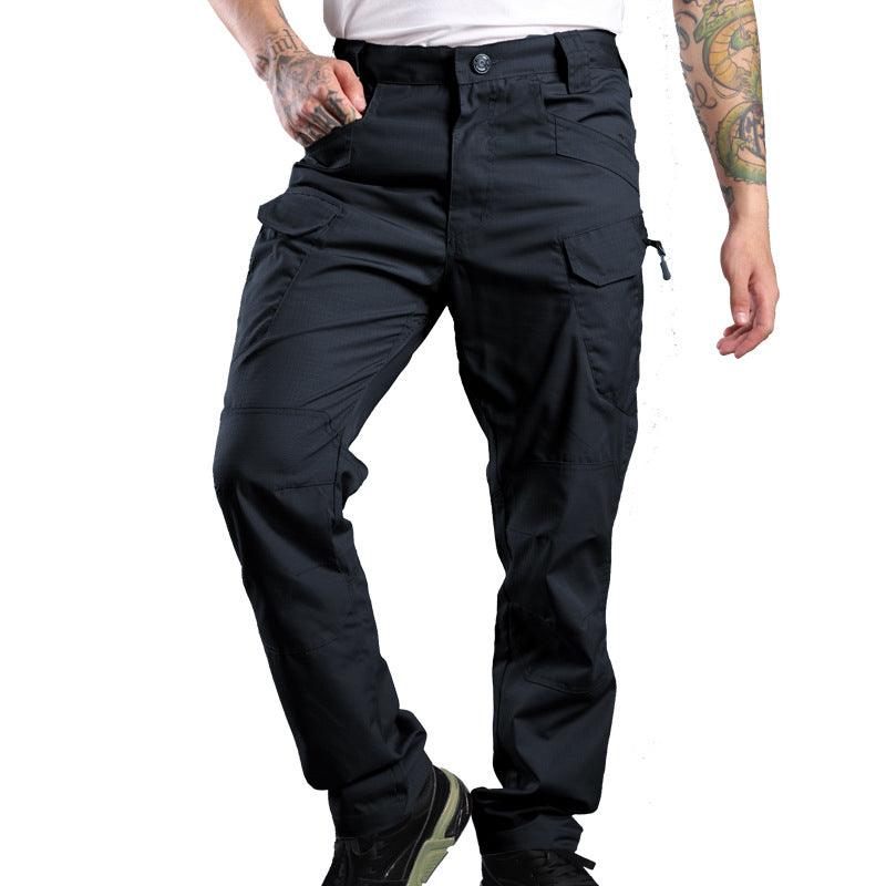 Exclusive Solid Color Waterproof Men's Wear-resistant Plaid Overalls — Black — Size 2XL — Alternate View 11