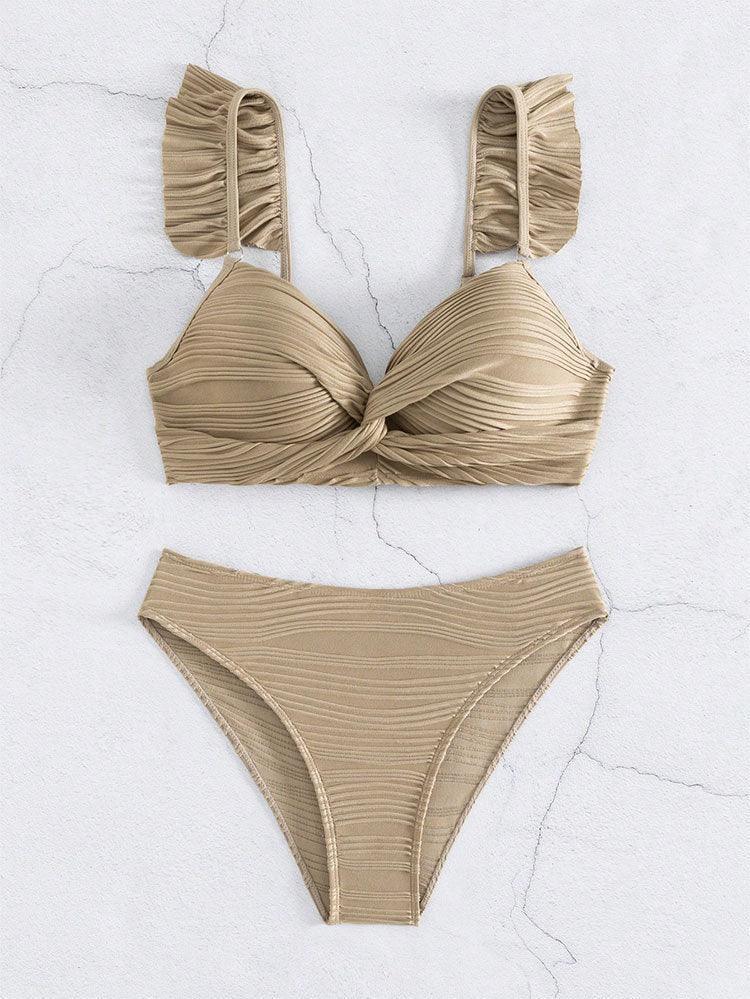 Exclusive Solid Color Women's Beach Bikini Swimsuit — Black — Size L — Alternate View 10