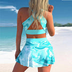 Exclusive Split Swimwear Skirt Conservative Large Print — Picture 1style — Size 2XL — Top View