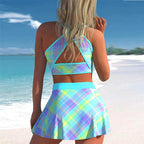 Exclusive Split Swimwear Skirt Conservative Large Print — Picture 1style — Size 2XL — Lifestyle View