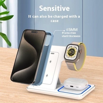 Exclusive Stand Foldable Charging Station — White — Size IPhone — Back View