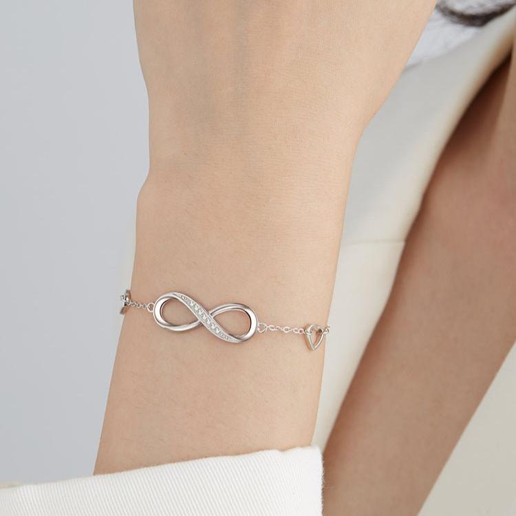 Exclusive 8 Bracelet Female Silver Jewelry — Silver — Side View