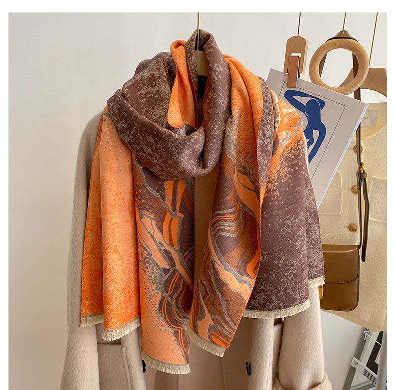 Exclusive Style Double-sided Thickened Warm Scarf — Dark Green — Size 190cm — Alternate View 7