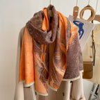 Exclusive Style Double-sided Thickened Warm Scarf — Dark Green — Size 190cm — Back View