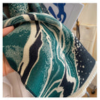 Exclusive Style Double-sided Thickened Warm Scarf — Dark Green — Size 190cm — Top View
