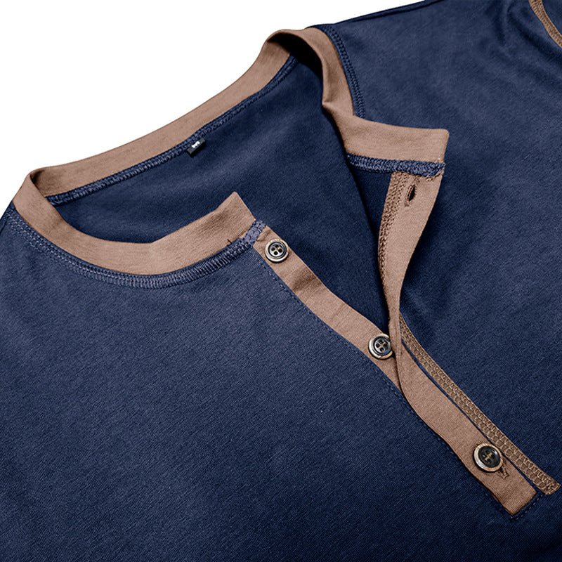 Exclusive Summer Button V-Neck T-Shirt | Casual Cotton Blouse — Army Green — Size L — Alternate View 13