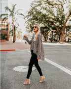 Exclusive Summer Chiffon Blouse Tops — Leopard print — Size 3XL — Back View