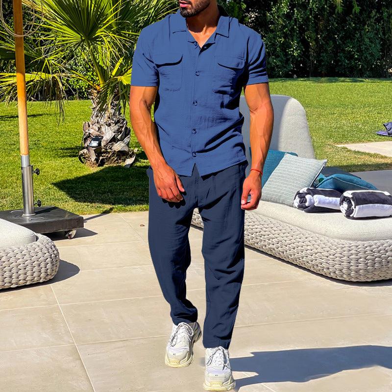 Exclusive Summer Men's Shirt Collection Set — Black — Size 2XL — Top View