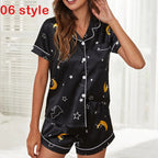 Exclusive Print V-Neck Stretch Lingerie Female Sleepwear — 01.style — Size S — Alternate View 16