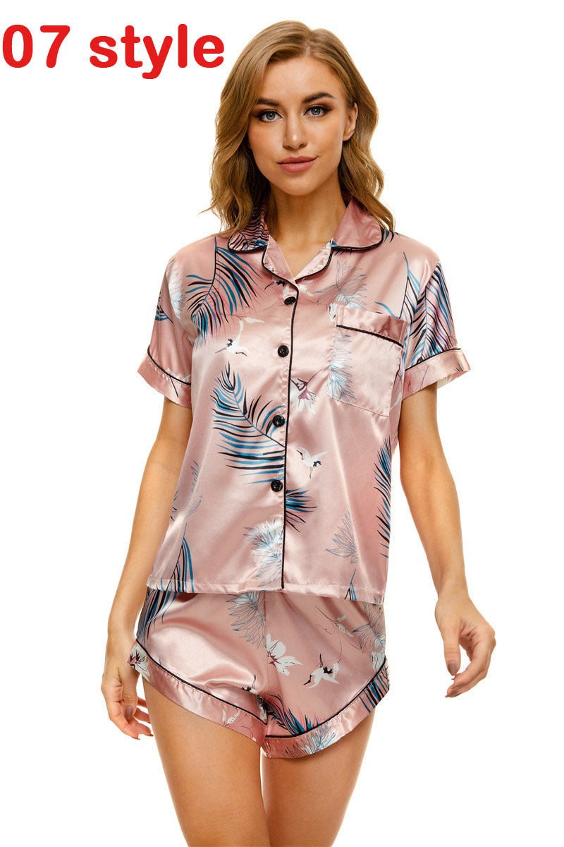 Exclusive Print V-Neck Stretch Lingerie Female Sleepwear — 01.style — Size S — Alternate View 9