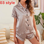 Exclusive Print V-Neck Stretch Lingerie Female Sleepwear — 01.style — Size S — Alternate View 13