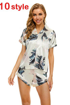 Exclusive Print V-Neck Stretch Lingerie Female Sleepwear — 01.style — Size S — Alternate View 20