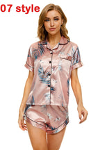 Exclusive Print V-Neck Stretch Lingerie Female Sleepwear — 01.style — Size S — Alternate View 17