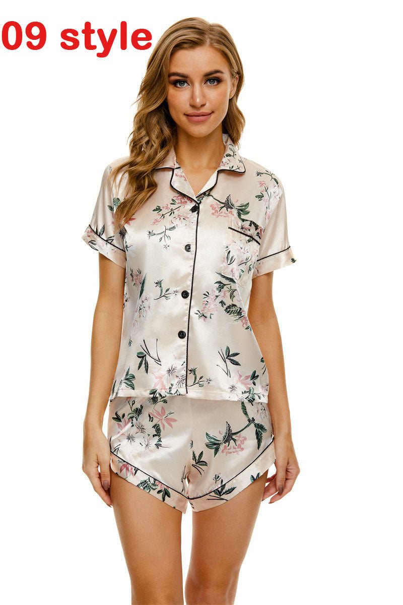 Exclusive Print V-Neck Stretch Lingerie Female Sleepwear — 01.style — Size S — Alternate View 19
