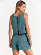 Exclusive Summer Sleeveless Top & Shorts Set — Apricot — Size L — Alternate View 8