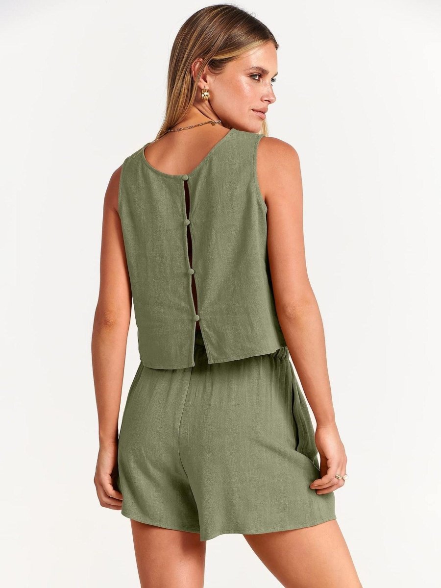 Exclusive Summer Sleeveless Top & Shorts Set — Apricot — Size L — Alternate View 7
