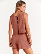 Exclusive Summer Sleeveless Top & Shorts Set — Apricot — Size L — Alternate View 10