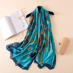 Exclusive Women's Summer Sunscreen Shawl Scarf – Lightweight Rayon Silk Beach Wrap — Khaki — Alternate View 7