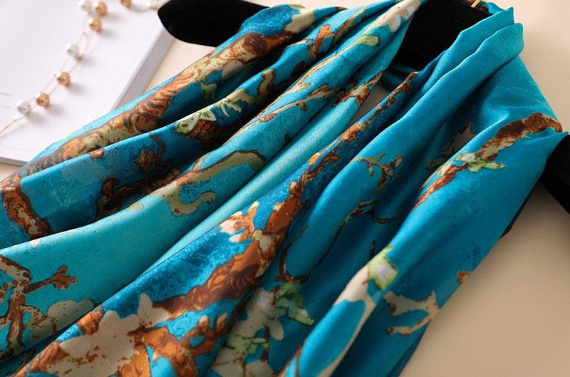 Exclusive Women's Summer Sunscreen Shawl Scarf – Lightweight Rayon Silk Beach Wrap — Khaki — Alternate View 8