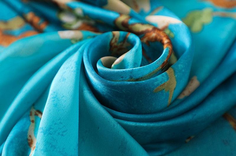 Exclusive Women's Summer Sunscreen Shawl Scarf – Lightweight Rayon Silk Beach Wrap — Khaki — Alternate View 10