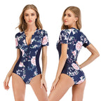 Exclusive One-Piece Surf Suit Swimsuit | Active & Durable — Dark blue — Size L — Back View