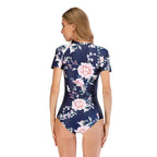 Exclusive One-Piece Surf Suit Swimsuit | Active & Durable — Dark blue — Size L — Detail View