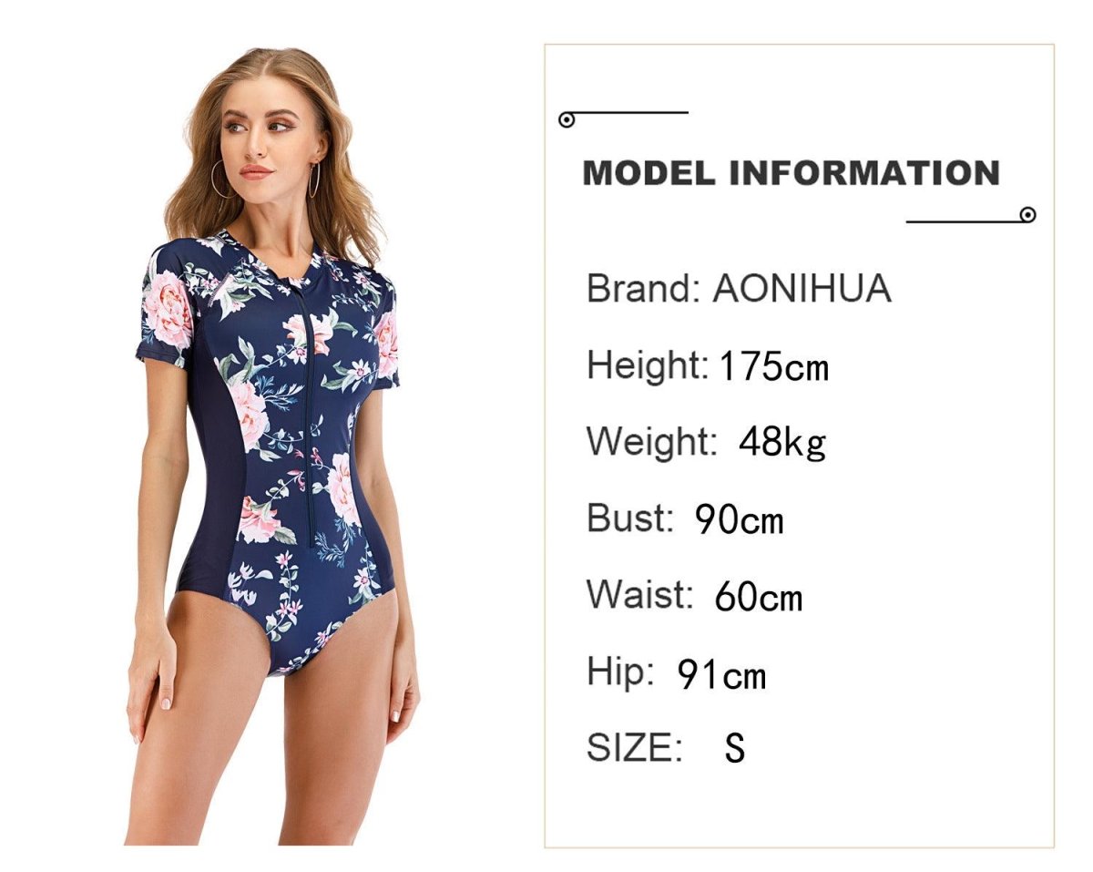 Exclusive One-Piece Surf Suit Swimsuit | Active & Durable — Dark blue — Size L — Alternate View 11