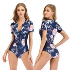 Exclusive One-Piece Surf Suit Swimsuit | Active & Durable — Dark blue — Size L — Front View