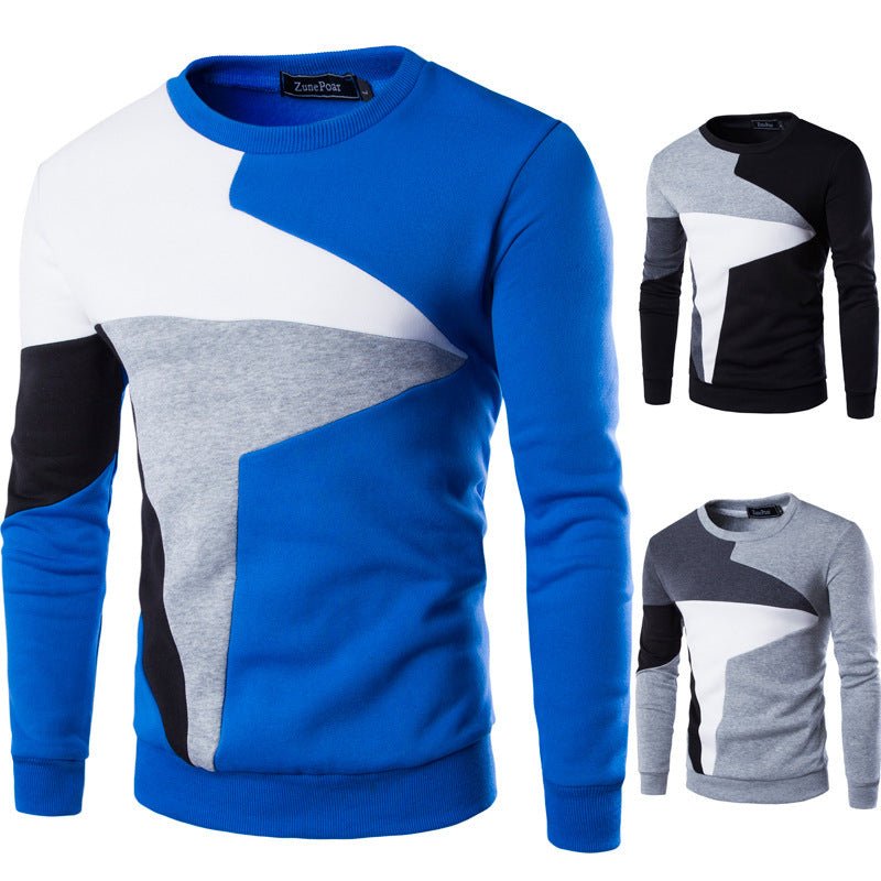 Exclusive Casual O-Neck Slim Cotton Knitted Mens Sweaters — Black — Size 3XL — Front View