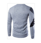 Exclusive Casual O-Neck Slim Cotton Knitted Mens Sweaters — Black — Size 3XL — Top View