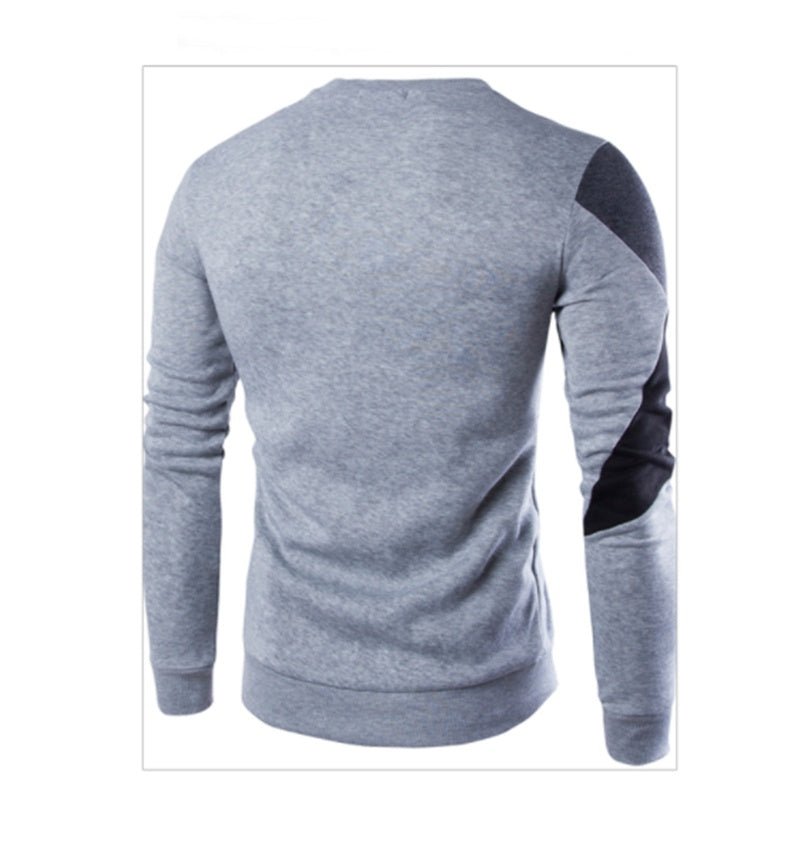 Exclusive Casual O-Neck Slim Cotton Knitted Mens Sweaters — Black — Size 3XL — Top View