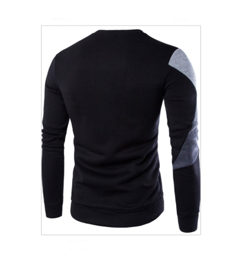 Exclusive Casual O-Neck Slim Cotton Knitted Mens Sweaters — Black — Size 3XL — Detail View